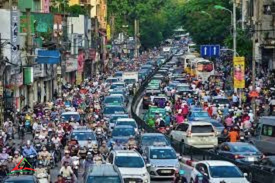 Clutter and messy traffic in Vietnam