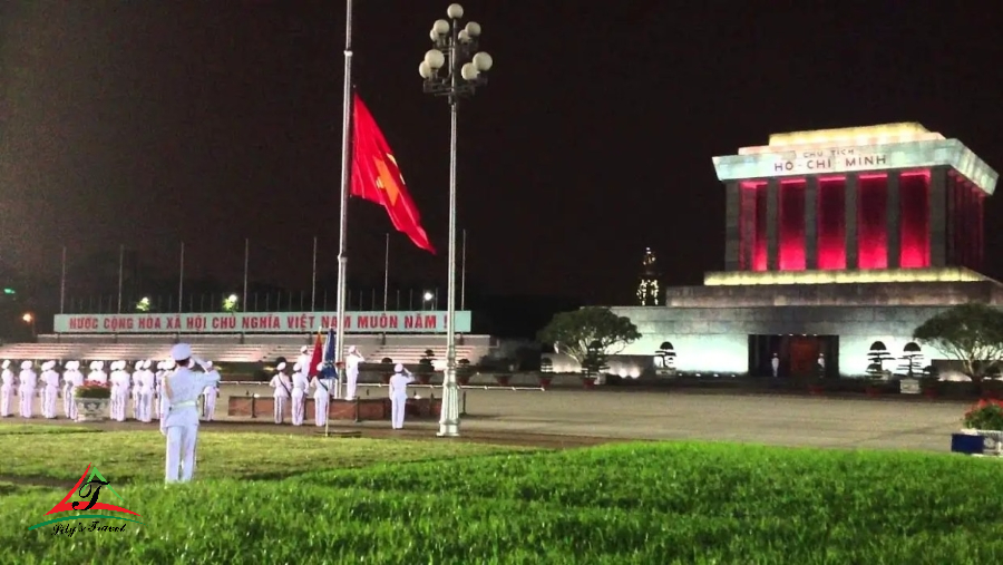 Flag raising ceremony, flag lowering ceremony