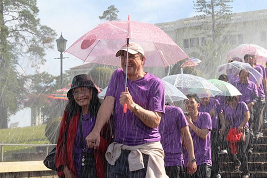 Tour in the rain in Vietnam