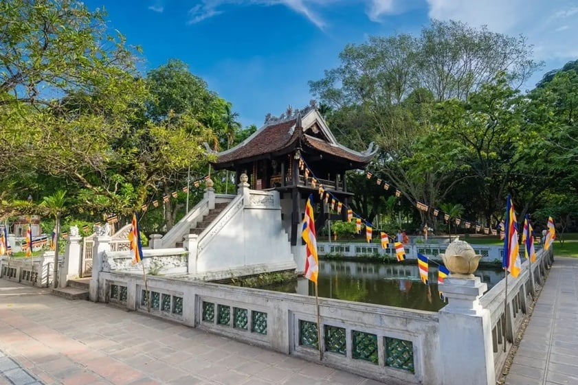 One Pillar Pagoda was built in a style of a lotus emerging out of the water