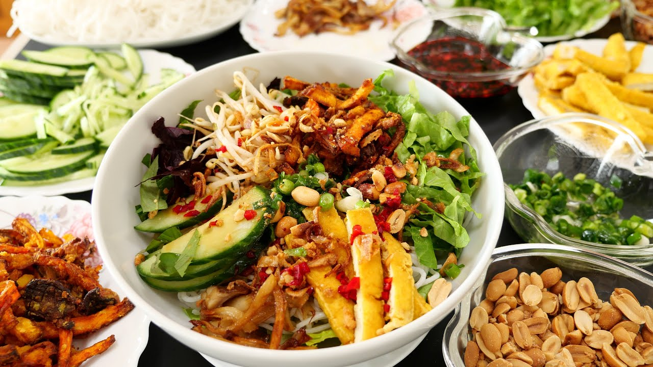 Vegan Rice Noodle Salad is the top choice especially in the summer