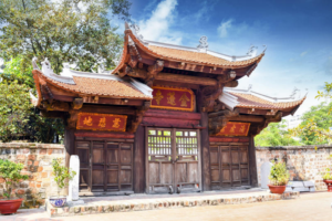 Kim Lien Pagoda lies peacefully on the shore of West Lake