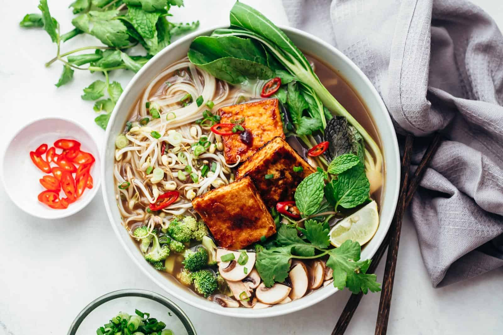 The plant-based version of signature pho always captures the heart of vegetarians