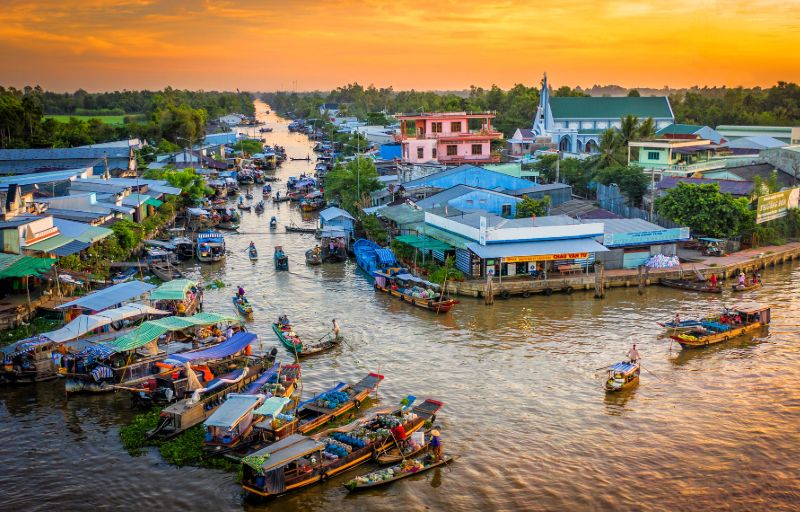 Floating markets of the Mekong Delta