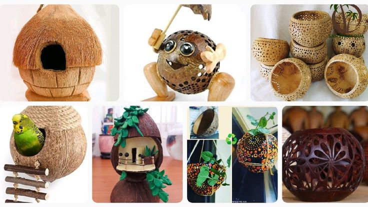 Make your handmade souvenirs from coconut shells & fibers
