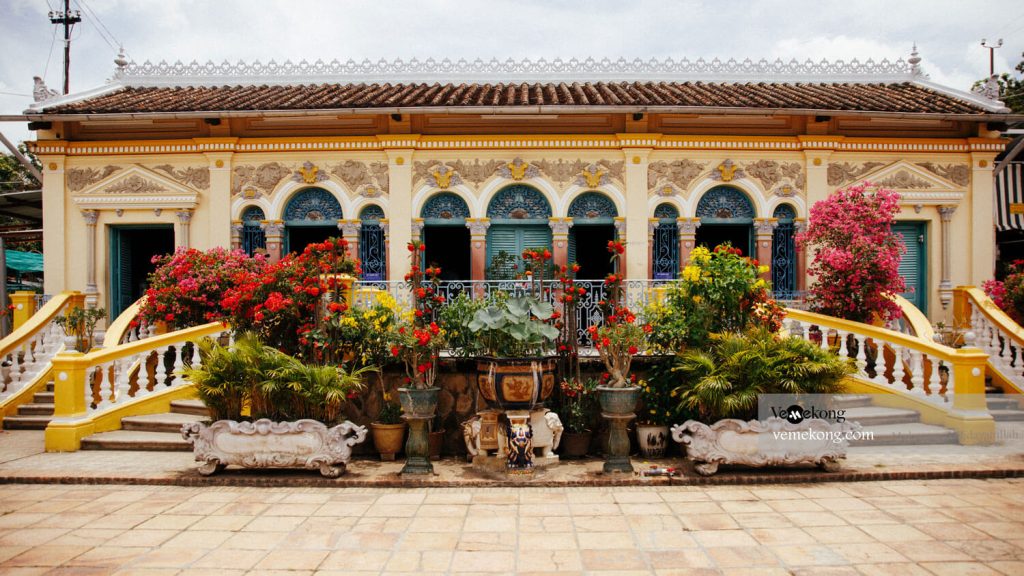 The Binh Thuy Ancient House blends French colonial elegance with Vietnamese tradition