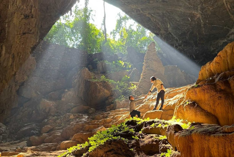 Stalactites that are different colors