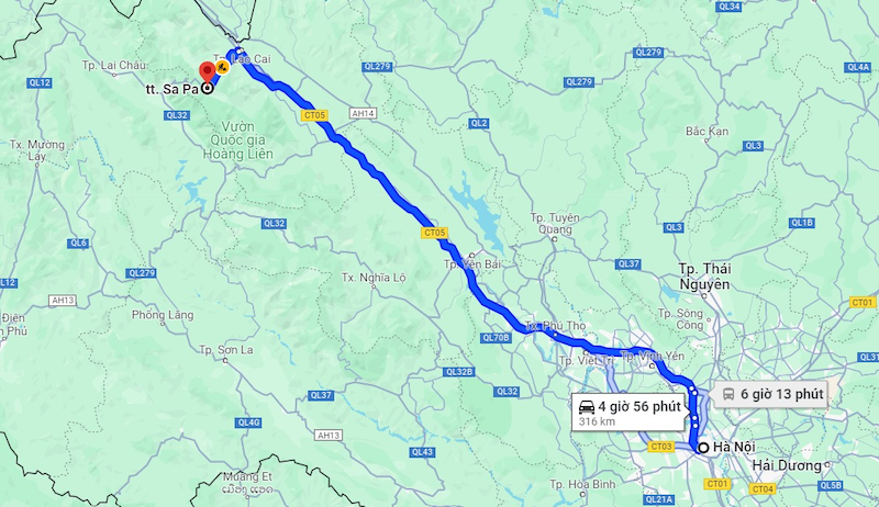 Overview of the journey from Hanoi to Fansipan