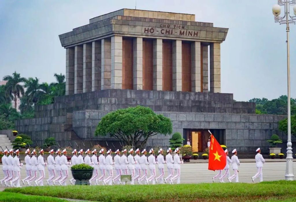 President Ho Chi Minh's mausoleum is visited by many people, including foreign veterans who fought in Vietnam