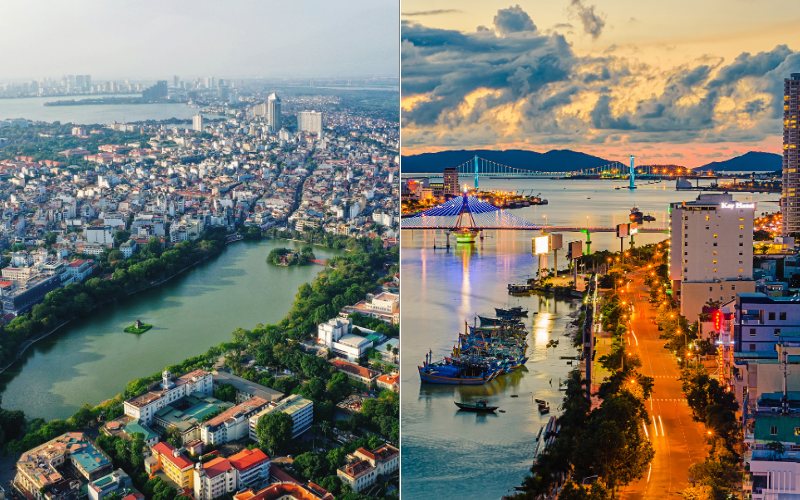 City layout and daily travel experience in Hanoi and Da Nang