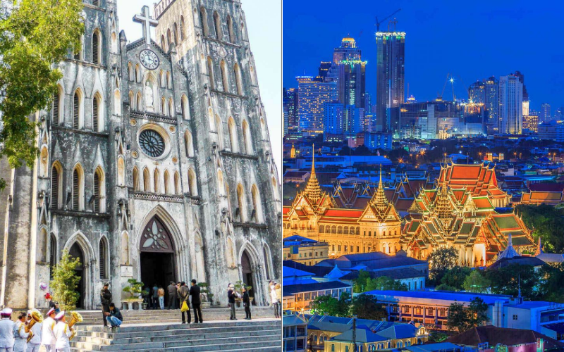 Cost of travel in Hanoi vs Bangkok