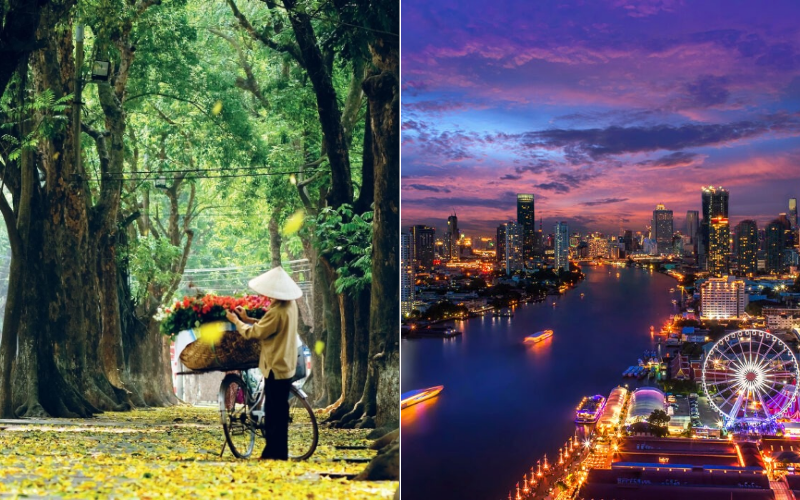 Historical and cultural attractions in Hanoi and Bangkok