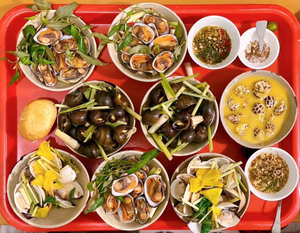 Tay Ninh is famous for its many diverse snacks made from snails and shrimp salt