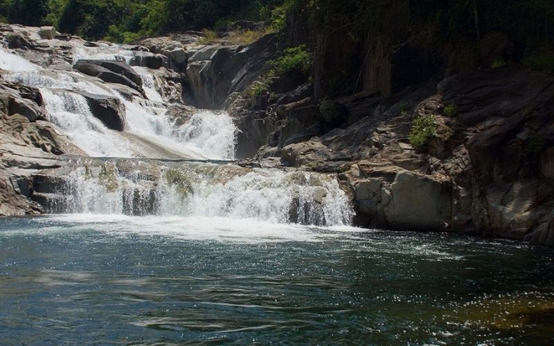 The majestic cascades at Yang Bay