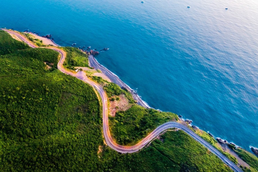 The distance from Nha Trang to Mui Ne is approximately 220 to 230 kilometers