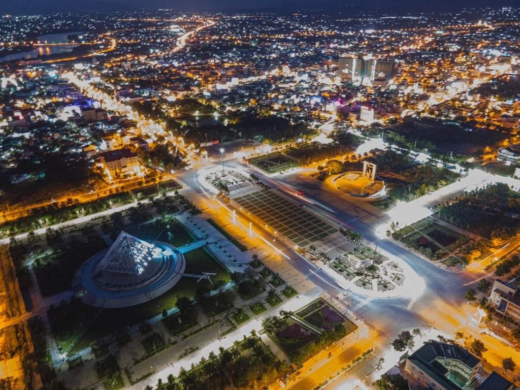 Phan Rang - Thap Cham at night, viewed from above