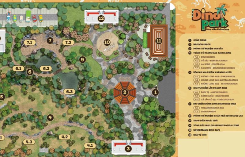 Dino Park map and park layout