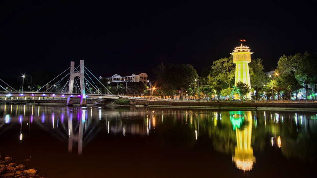 Phan Thiet Water Tower at Night – A Symbol of the Coastal City