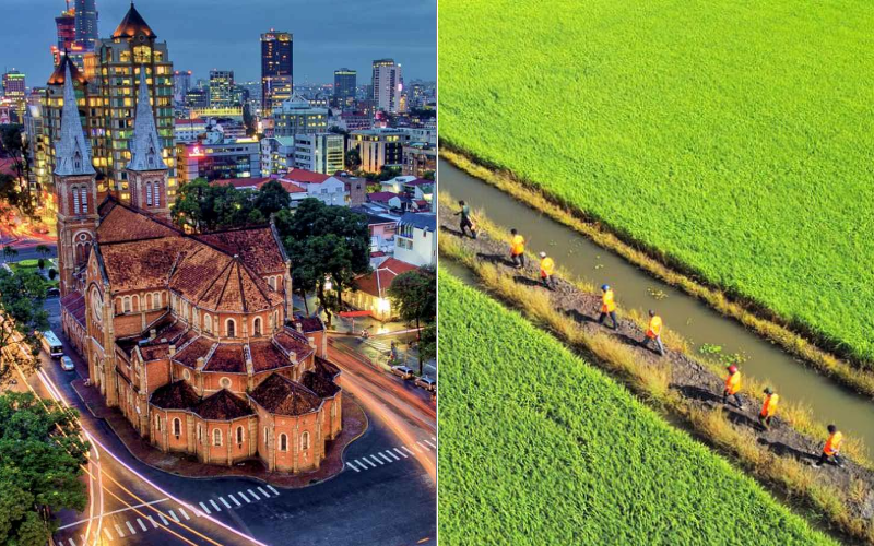 Train from Ho Chi Minh to Mekong Delta