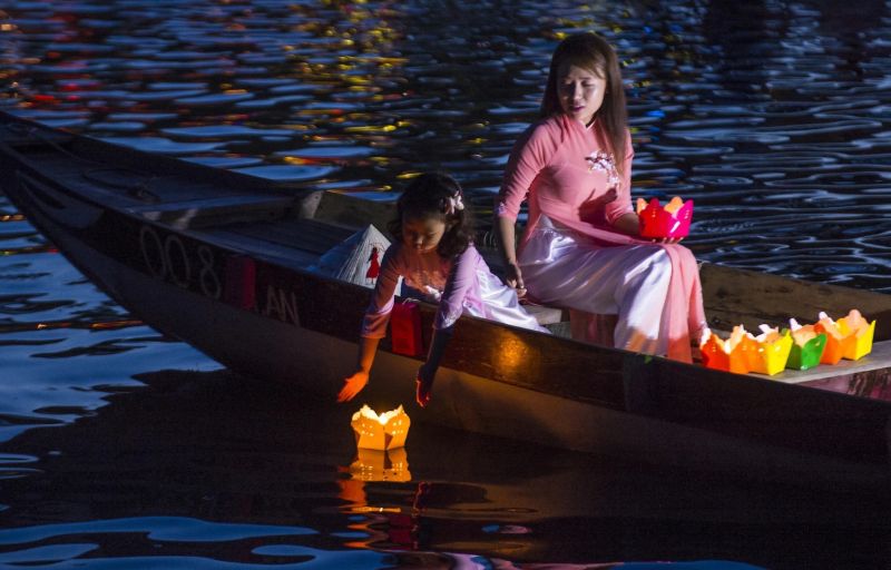 Take a lantern boat ride