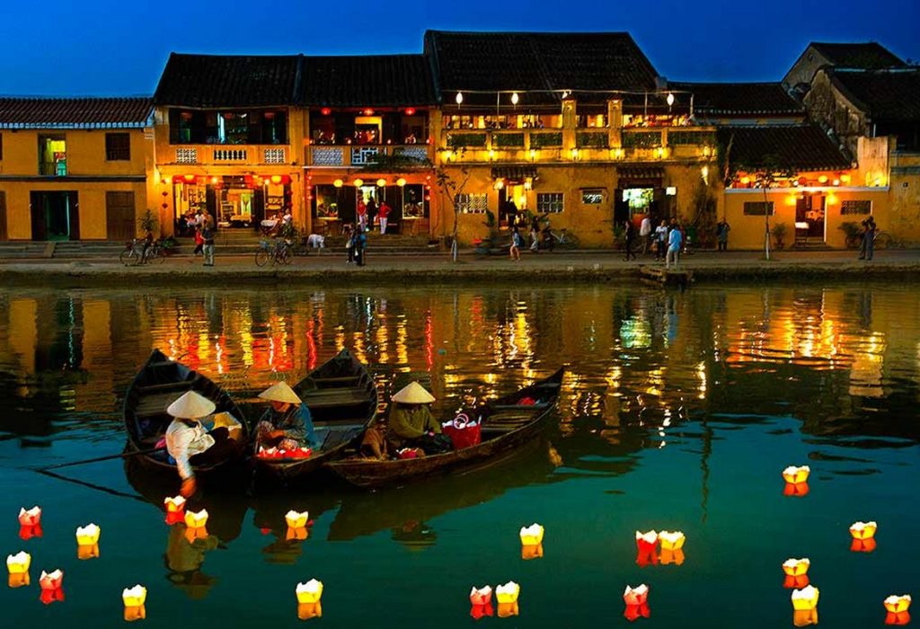 Take a boat ride on the river, release a floating lantern at Hoi An