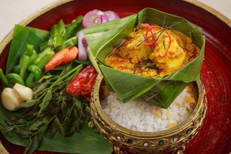 Steamed fish in amok has a unique presentation