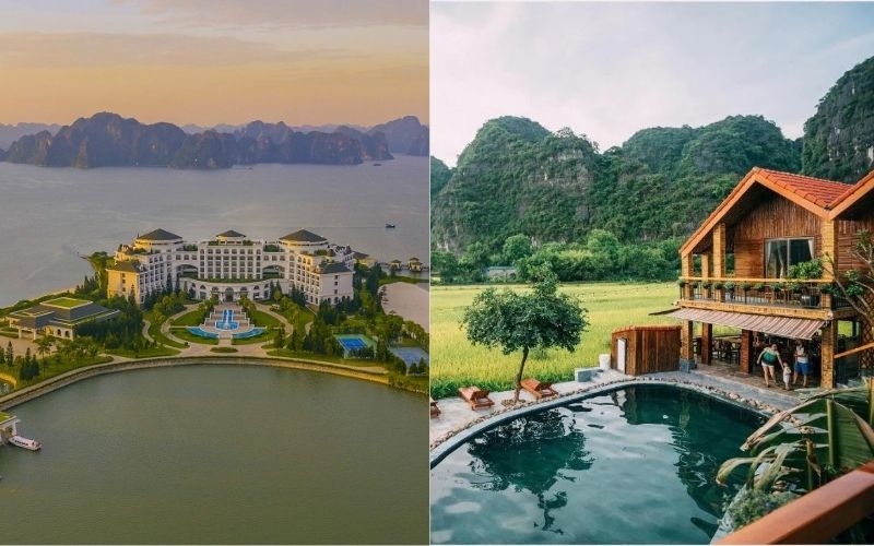 Accommodation is one of the biggest differences between Ha Long Bay or Ninh Binh
