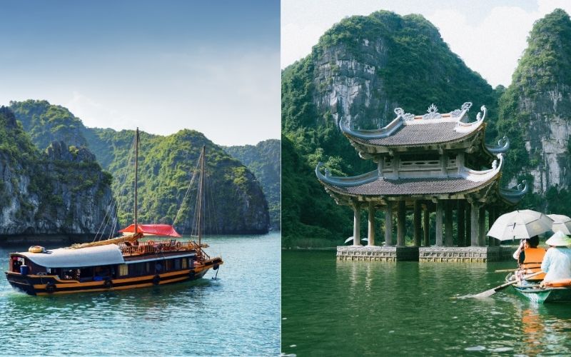 Both Ha Long Bay and Ninh Binh are within easy reach of Hanoi