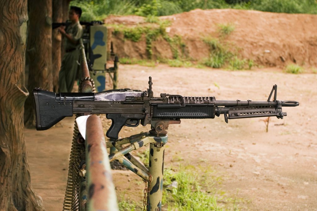 Firing live rounds at the Cu Chi Tunnels shooting range
