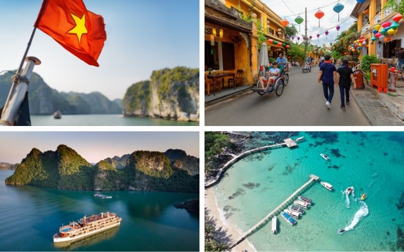 A family enjoying a relaxed day exploring Vietnam together
